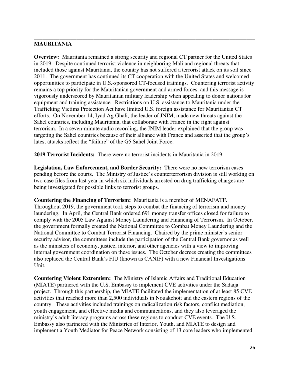 Country Reports on Terrorism, Page 27