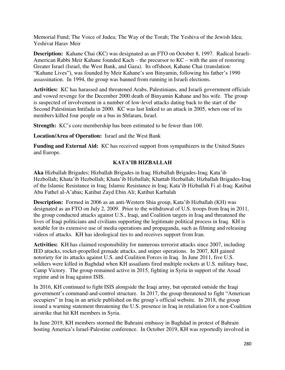 Country Reports on Terrorism, Page 281