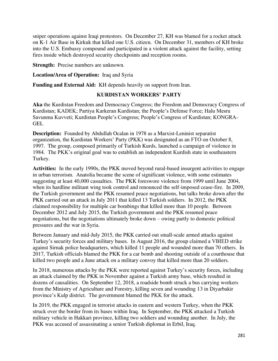 Country Reports on Terrorism, Page 282