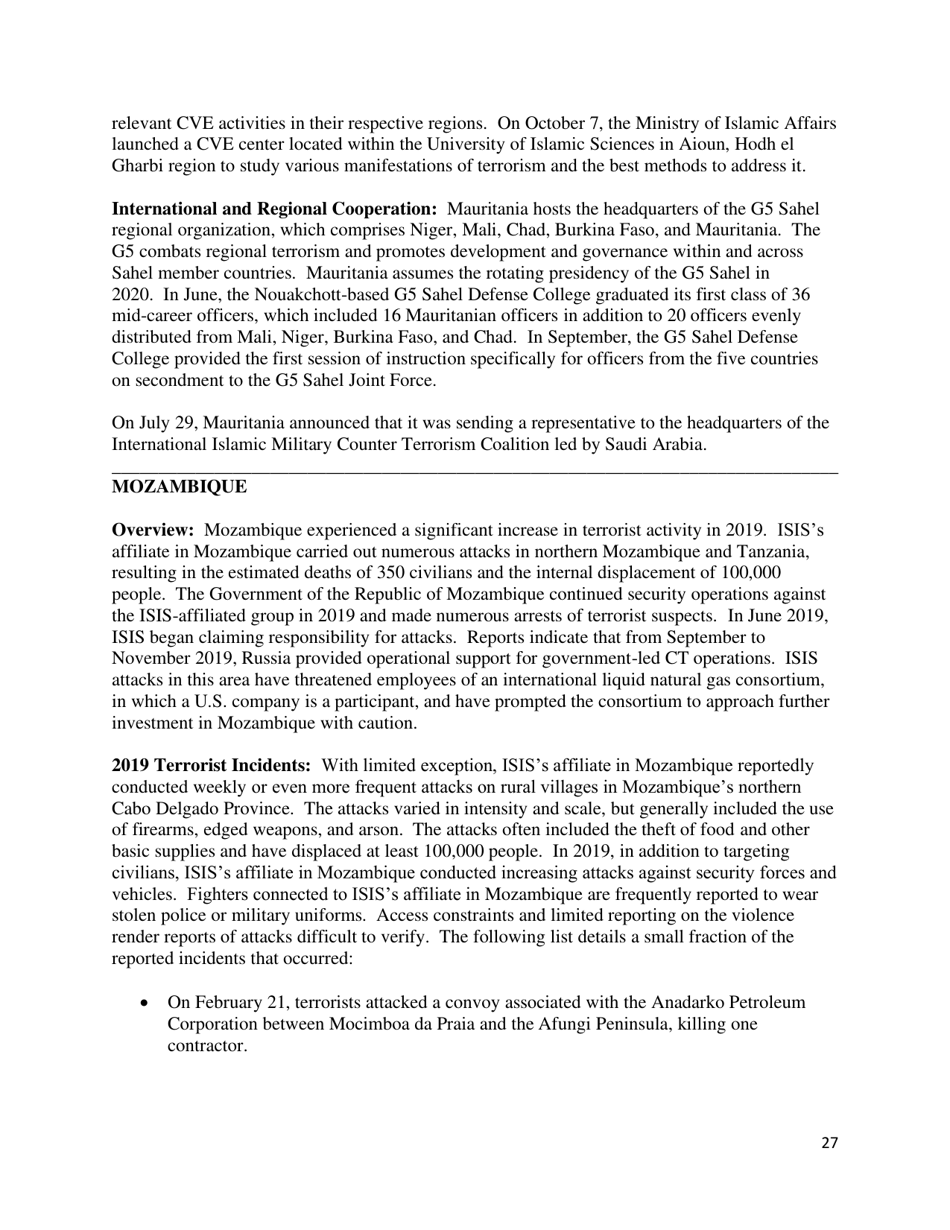 Country Reports on Terrorism, Page 28