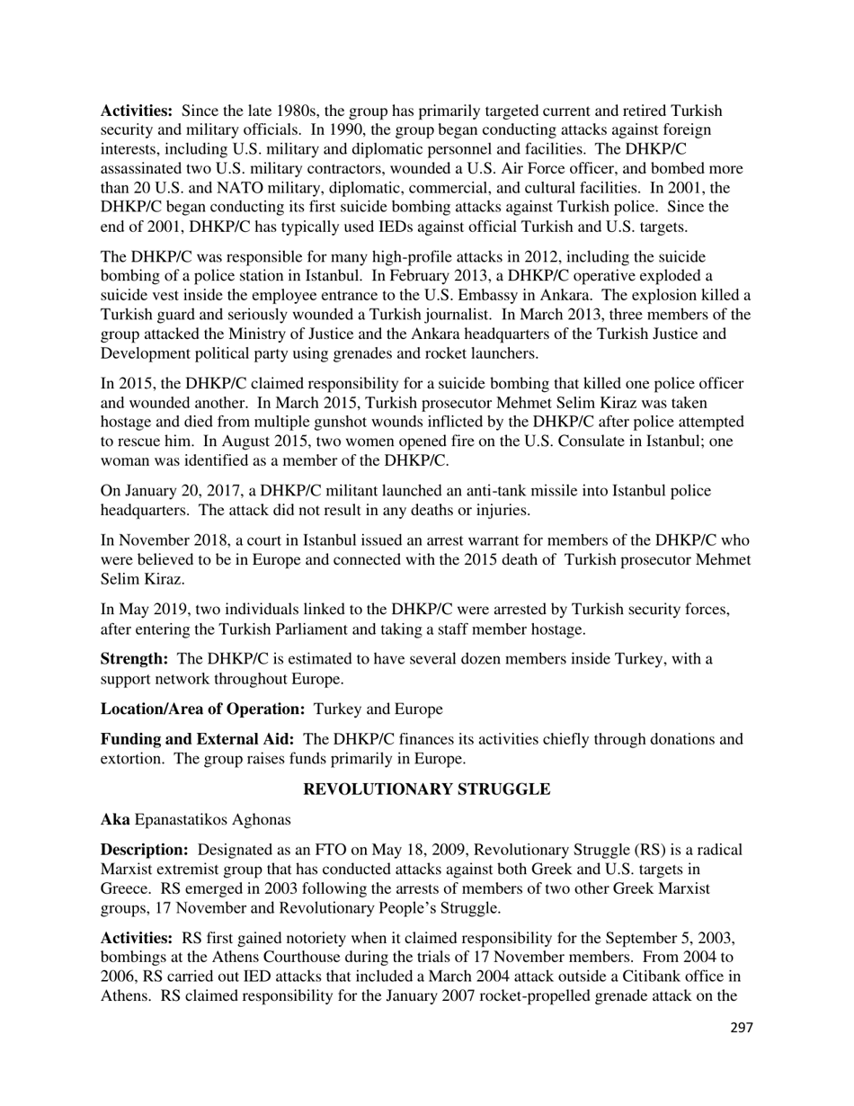 Country Reports on Terrorism, Page 298