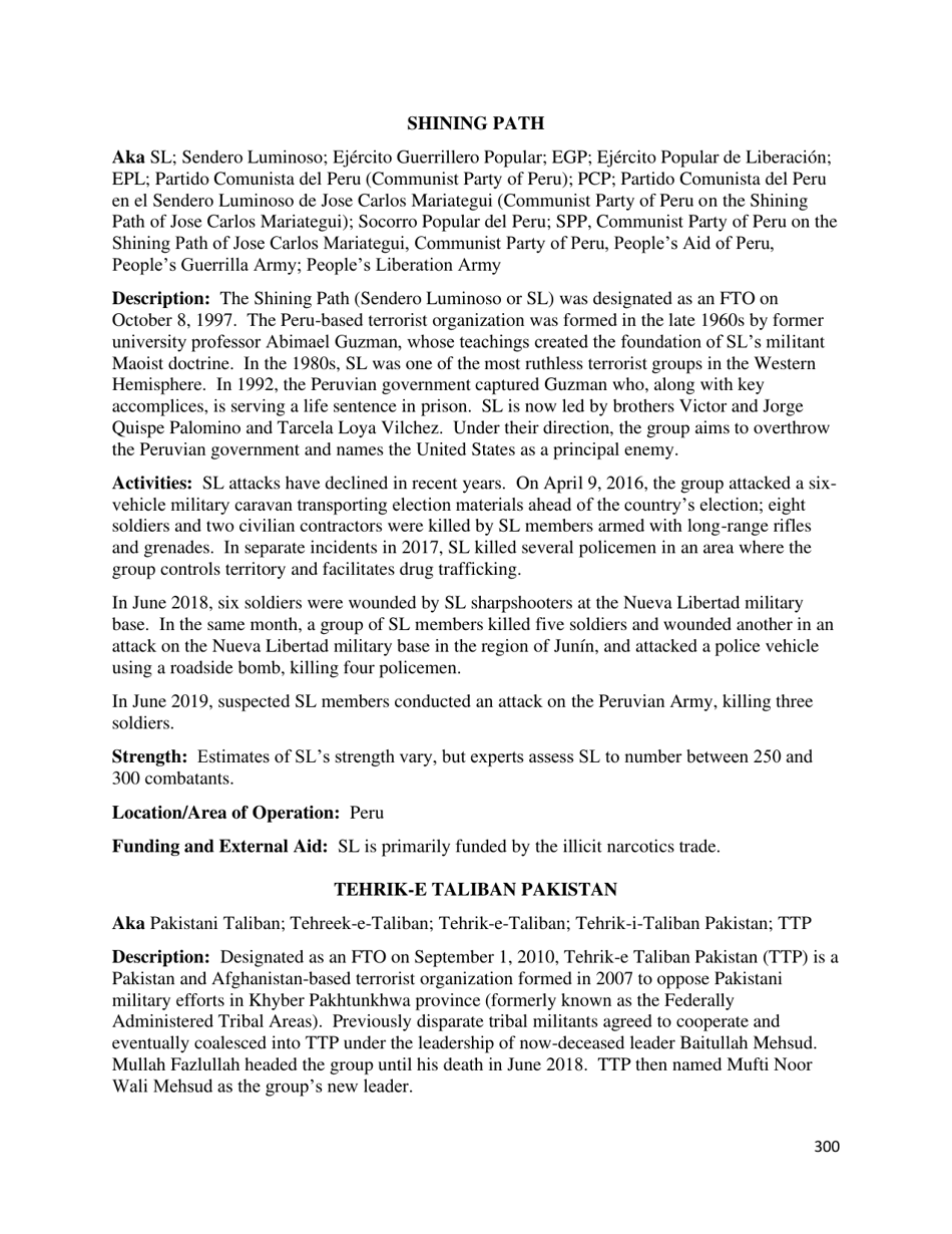 Country Reports on Terrorism, Page 301