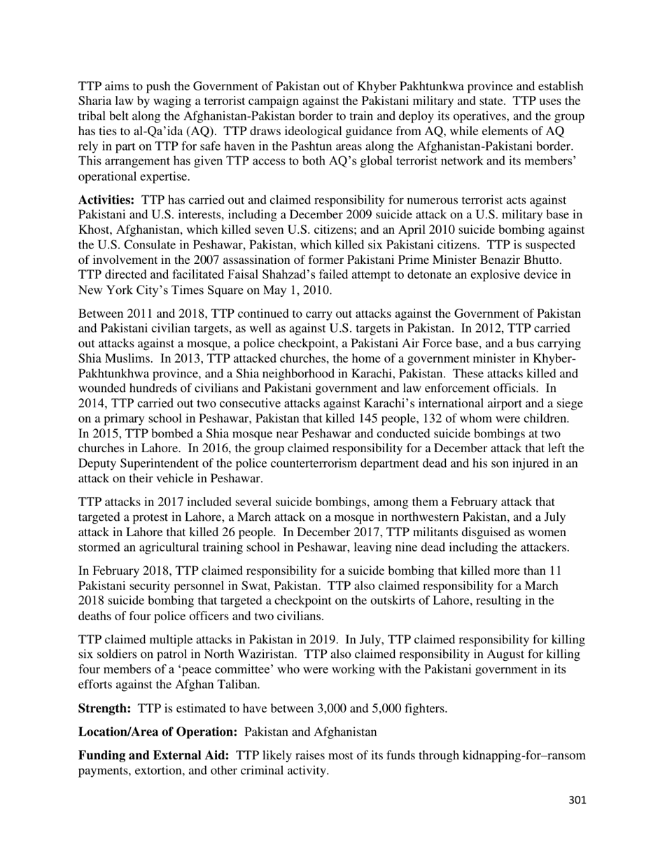 Country Reports on Terrorism, Page 302