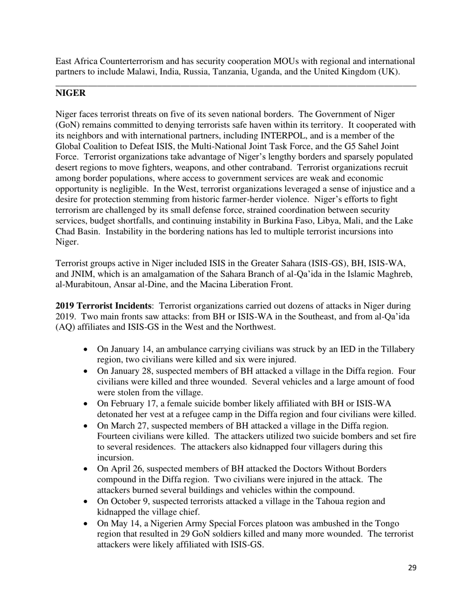 Country Reports on Terrorism, Page 30