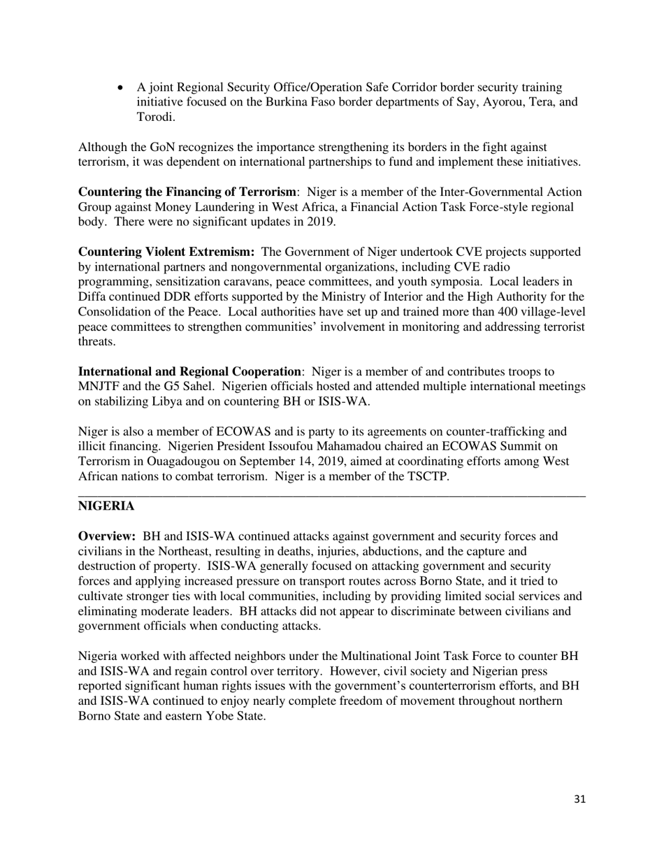 Country Reports on Terrorism, Page 32