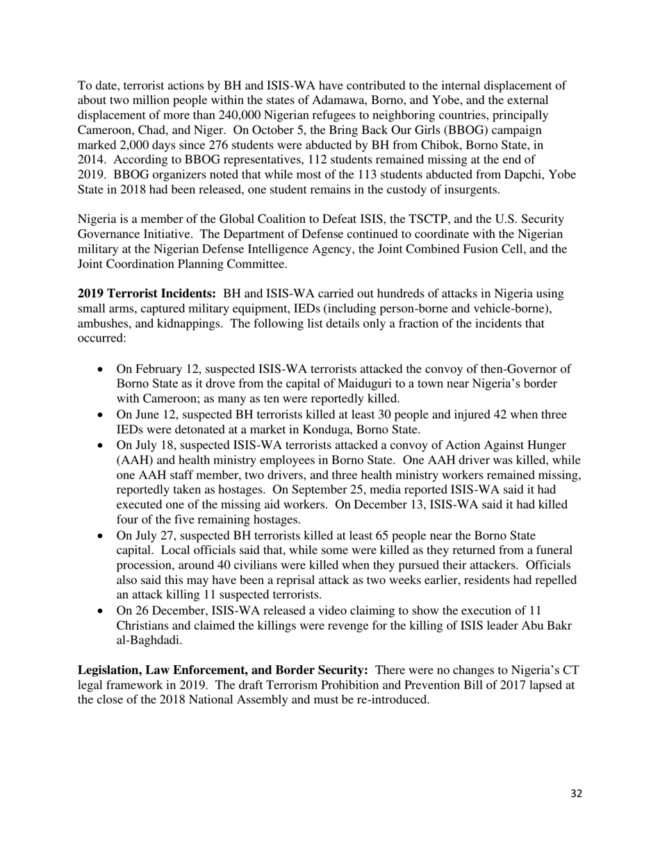 Country Reports on Terrorism, Page 33