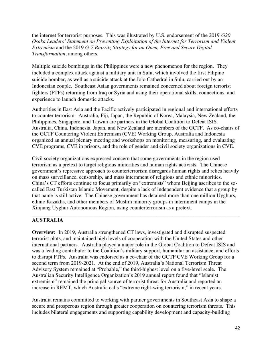 Country Reports on Terrorism, Page 43