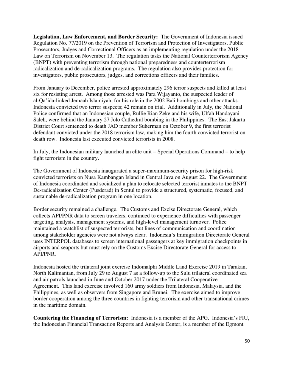 Country Reports on Terrorism, Page 51