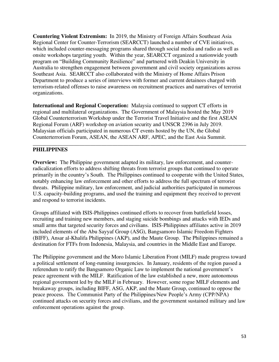 Country Reports on Terrorism, Page 54