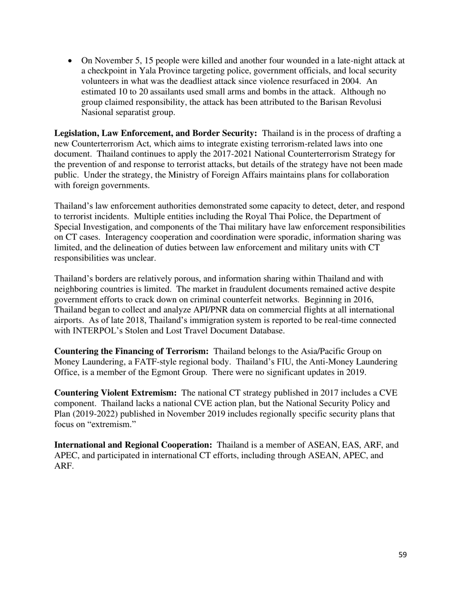 Country Reports on Terrorism, Page 60