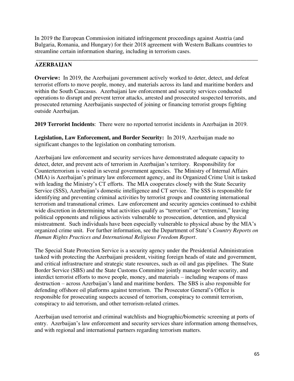 Country Reports on Terrorism, Page 66