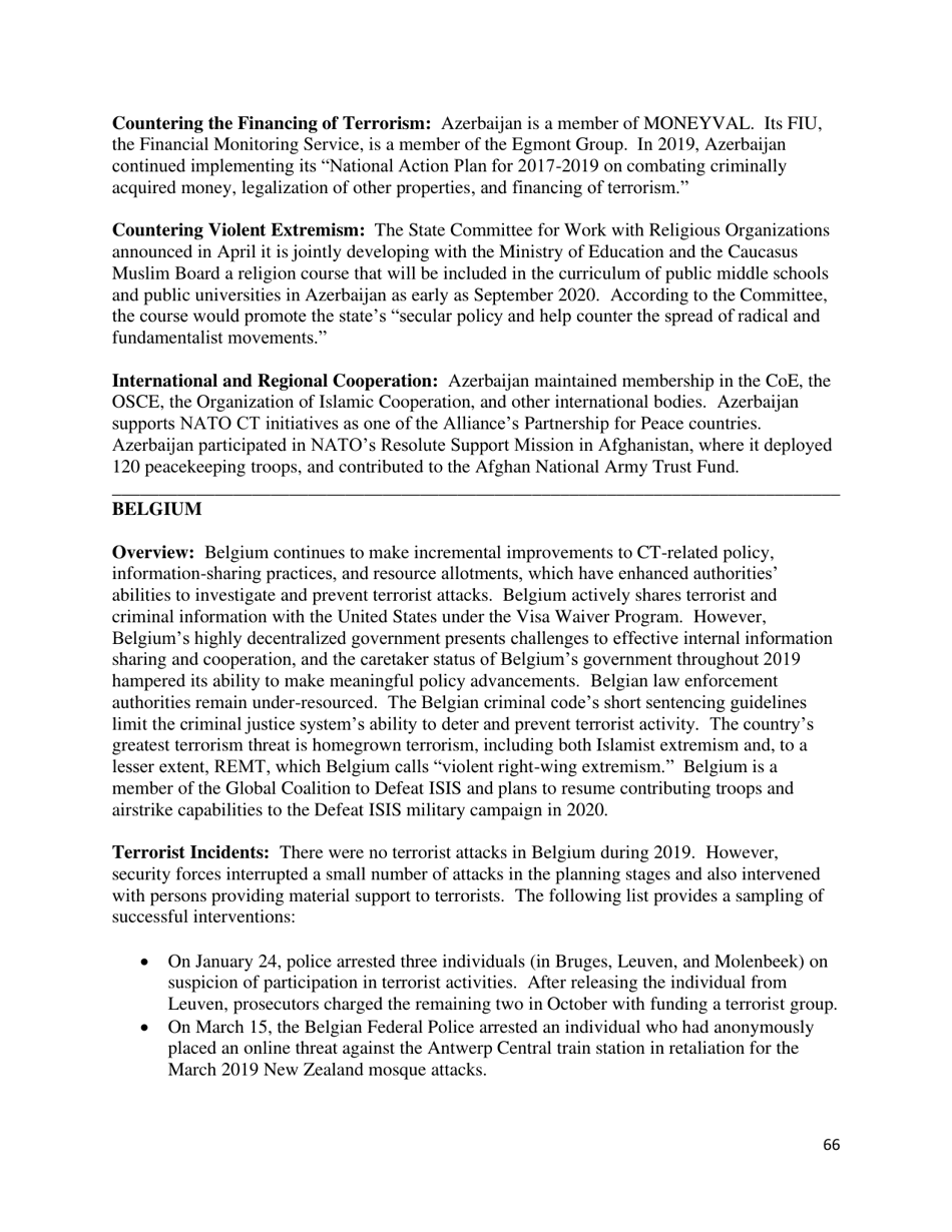 Country Reports on Terrorism, Page 67