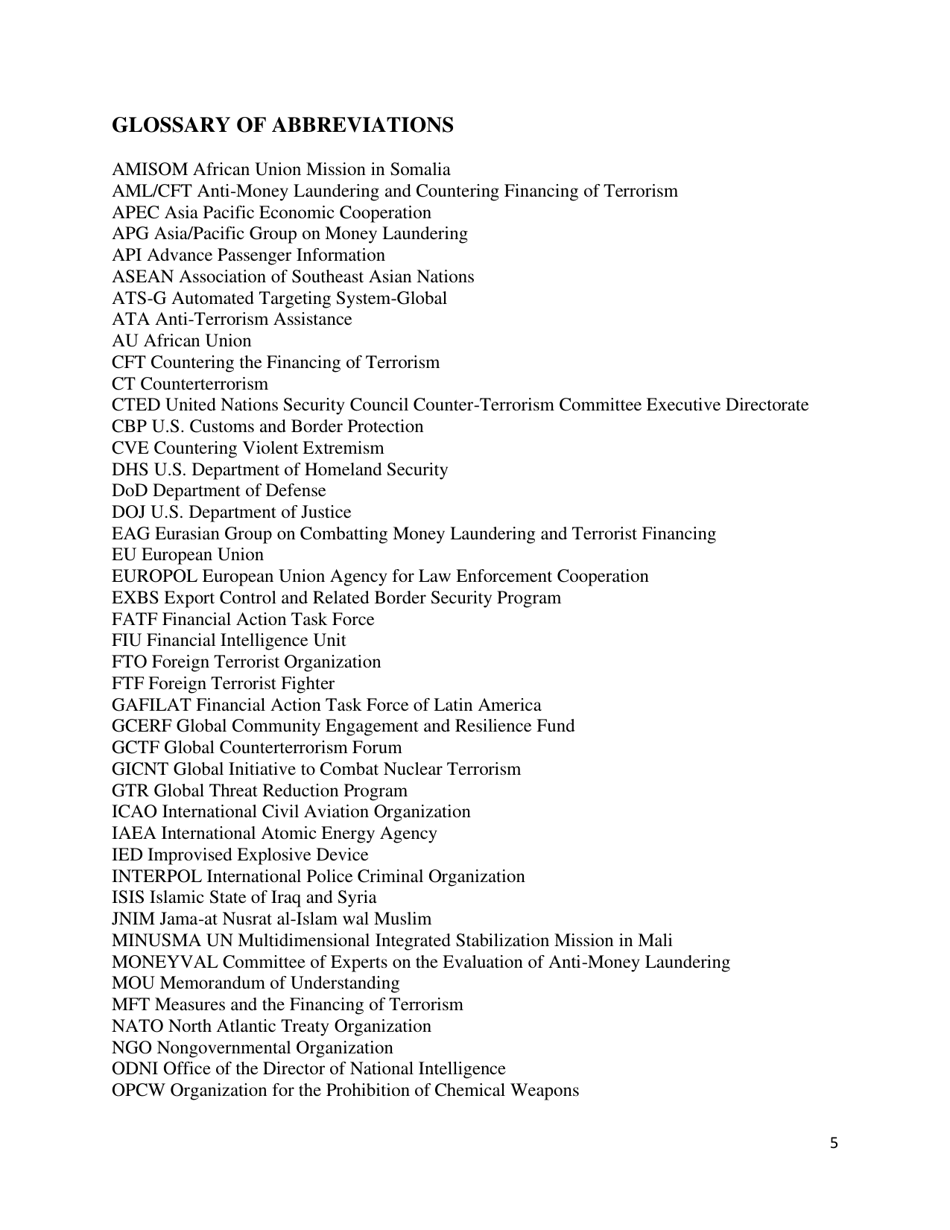 Country Reports on Terrorism, Page 6