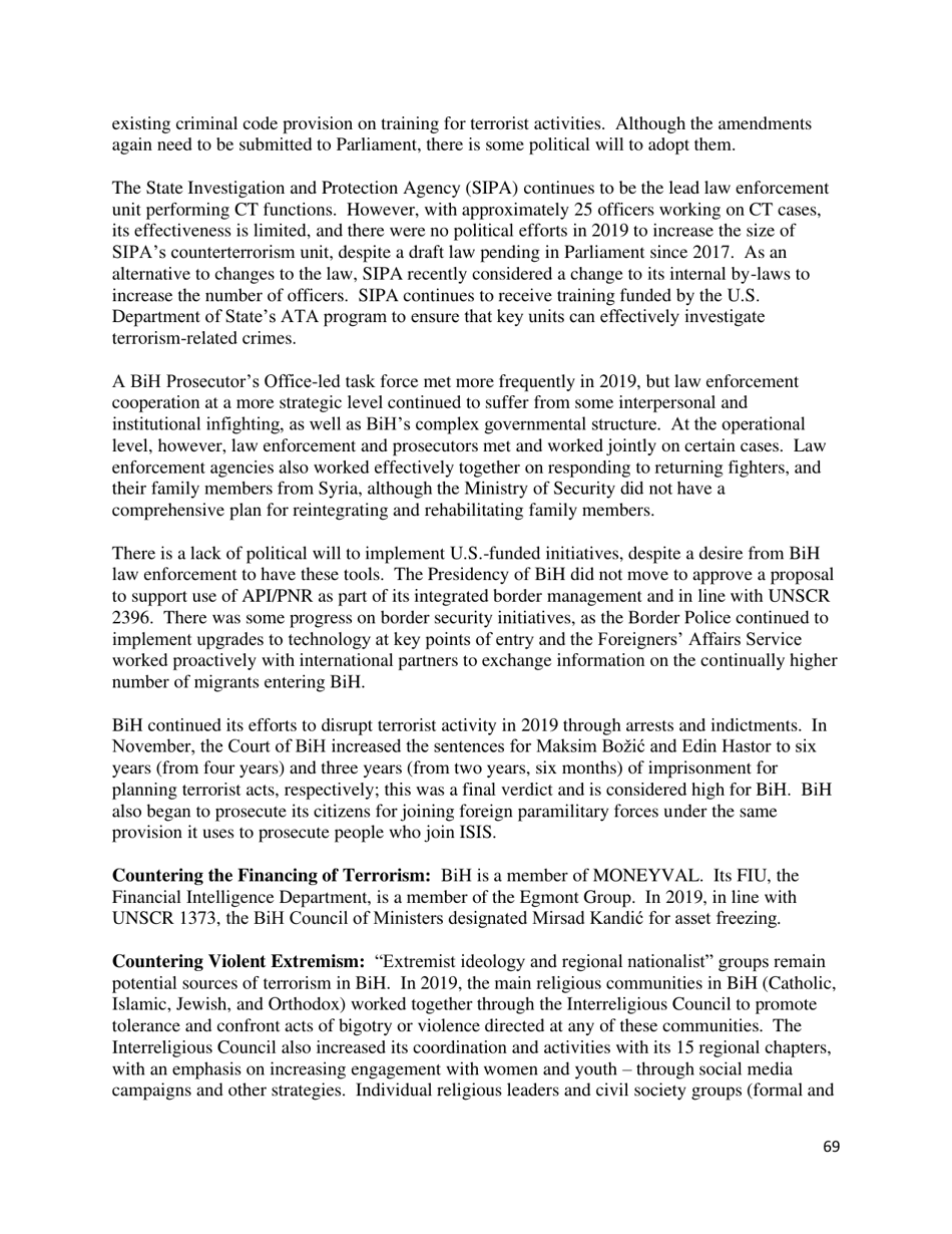 Country Reports on Terrorism, Page 70