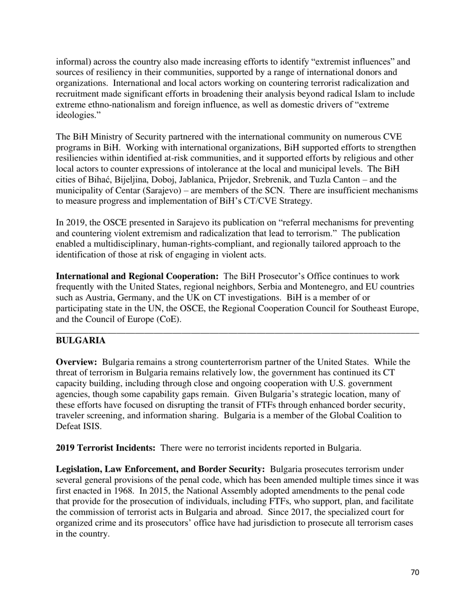 Country Reports on Terrorism, Page 71