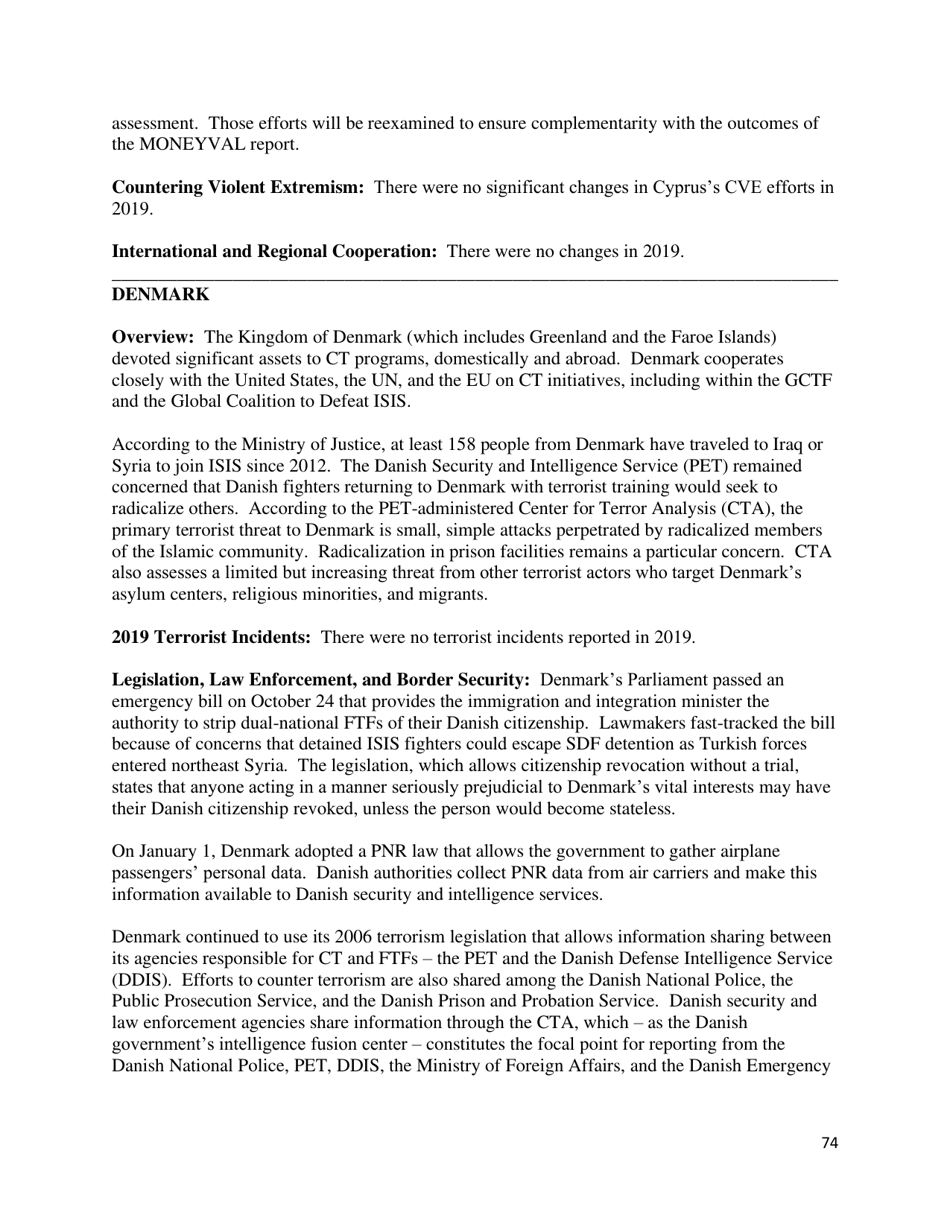 Country Reports on Terrorism, Page 75