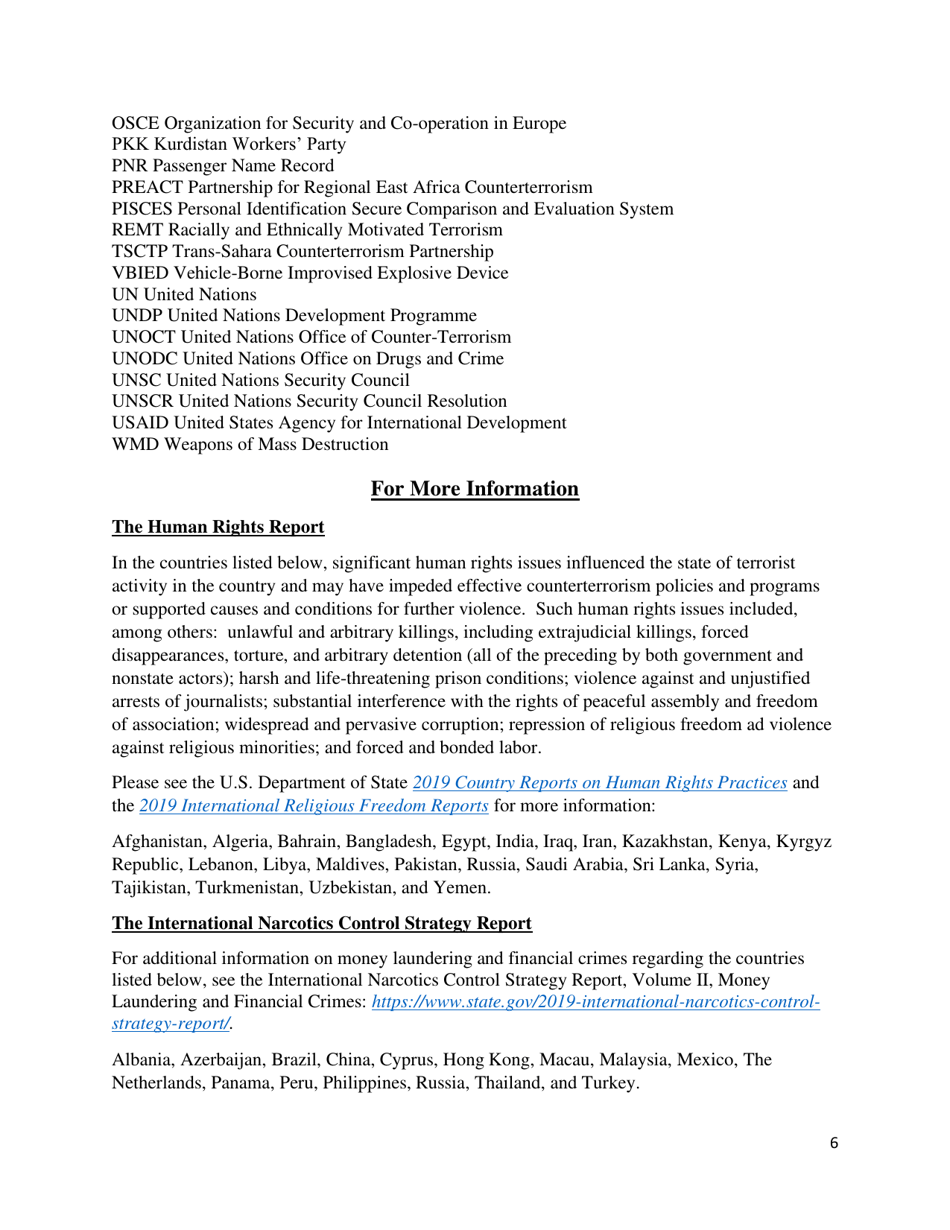 Country Reports on Terrorism, Page 7