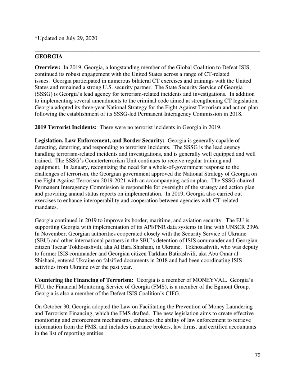 Country Reports on Terrorism, Page 80