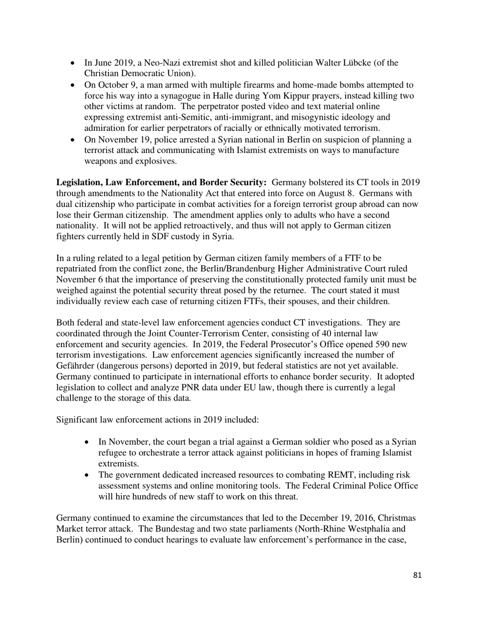 Country Reports on Terrorism, Page 82