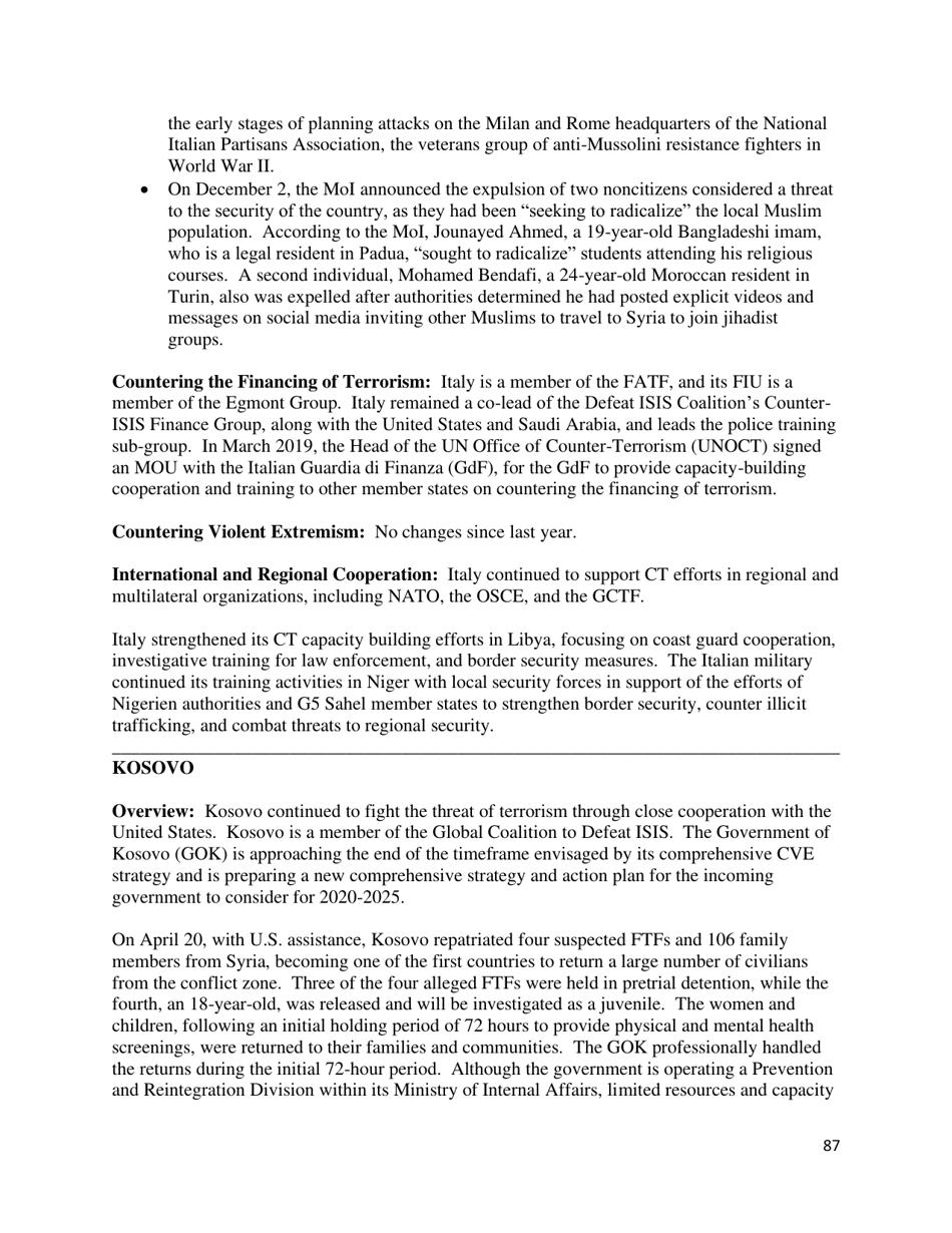 Country Reports on Terrorism, Page 88