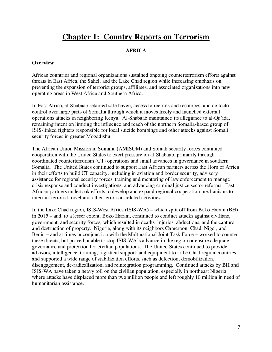 Country Reports on Terrorism, Page 8
