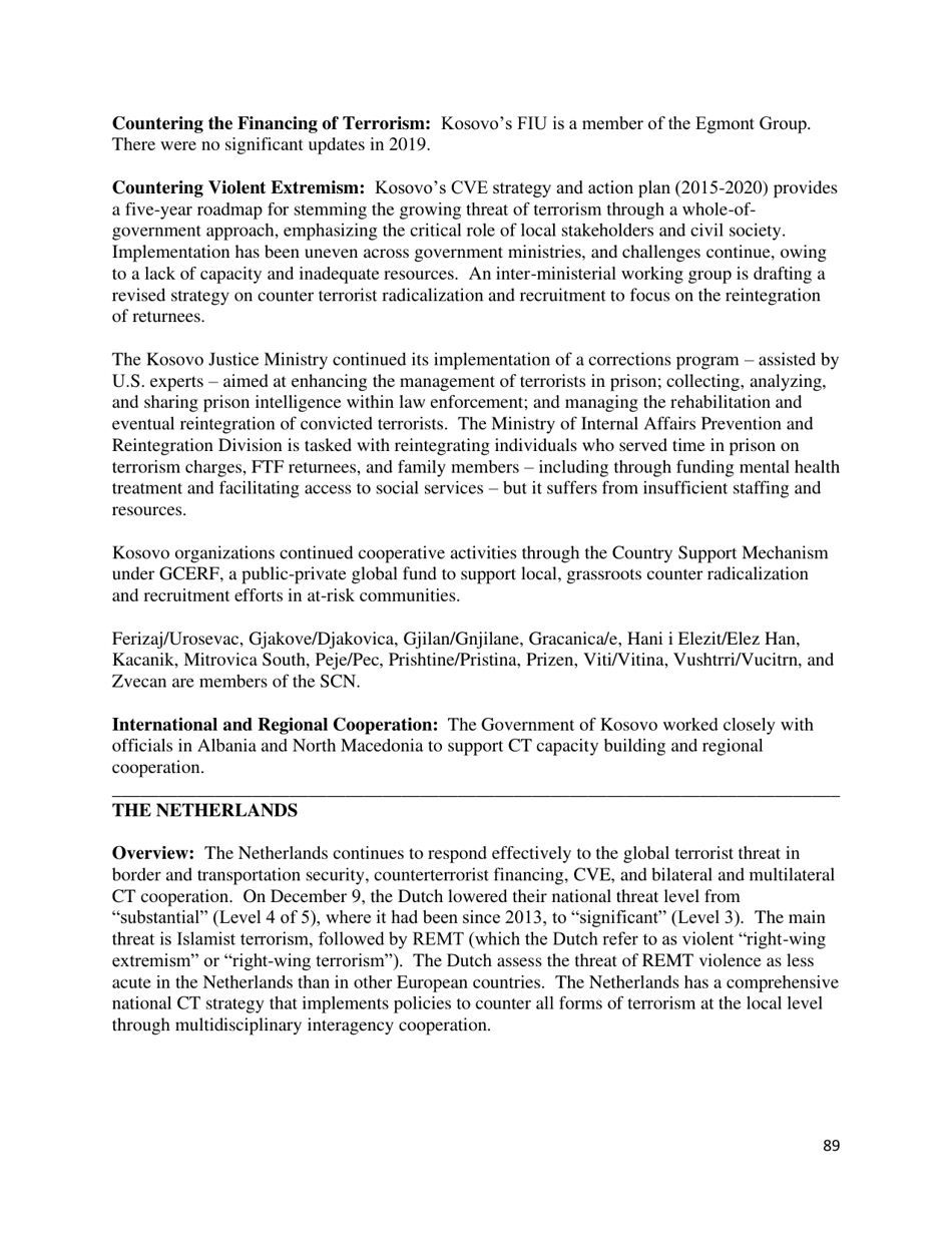 Country Reports on Terrorism, Page 90