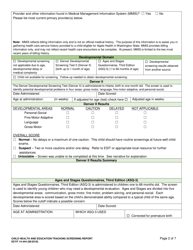 DCYF Form 14-444 Child Health and Education Tracking Screening Report - Washington, Page 2