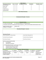 DCYF Form 14-444 Child Health and Education Tracking Screening Report - Washington, Page 3