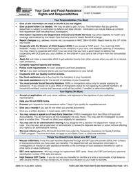 DSHS Form 14-113 Your Cash and Food Assistance Rights and Responsibilities - Washington