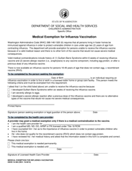 Document preview: DSHS Form 10-565 Medical Exemption for Influenza Vaccination - Washington