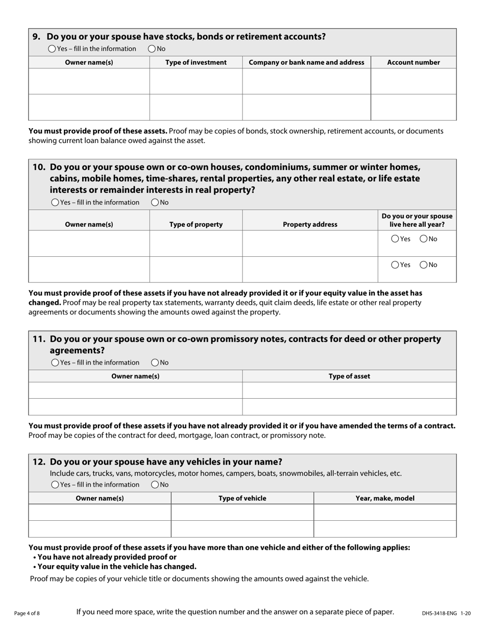 Form DHS-3418-ENG Minnesota Health Care Programs Renewal - Minnesota, Page 6
