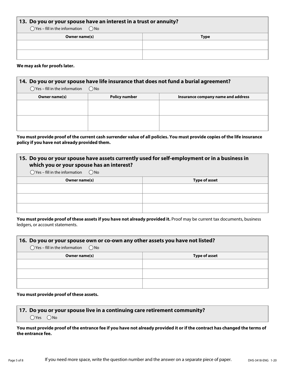 Form DHS-3418-ENG Minnesota Health Care Programs Renewal - Minnesota, Page 7