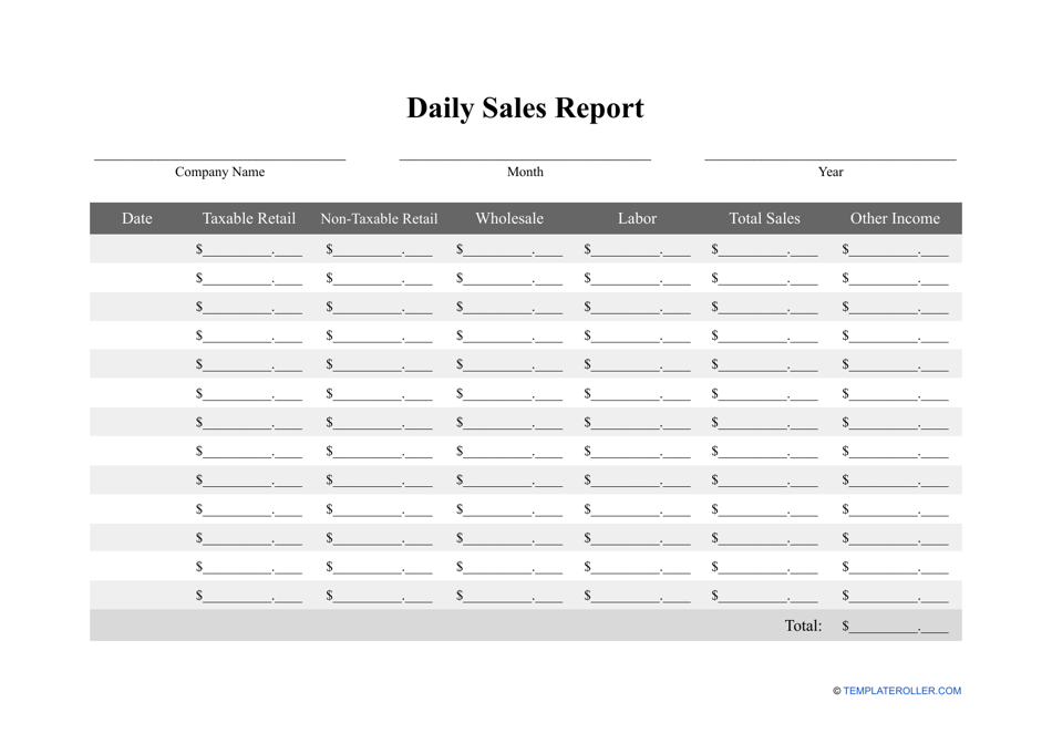 10 Daily Sales Report Templates Pdf Psd Ai 3244
