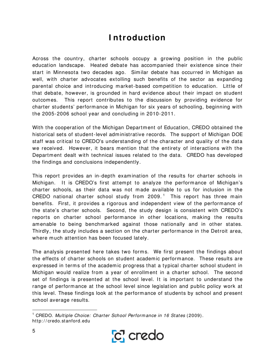 Charter School Performance in Michigan - Center for Research on Education Outcomes (Credo), Page 5