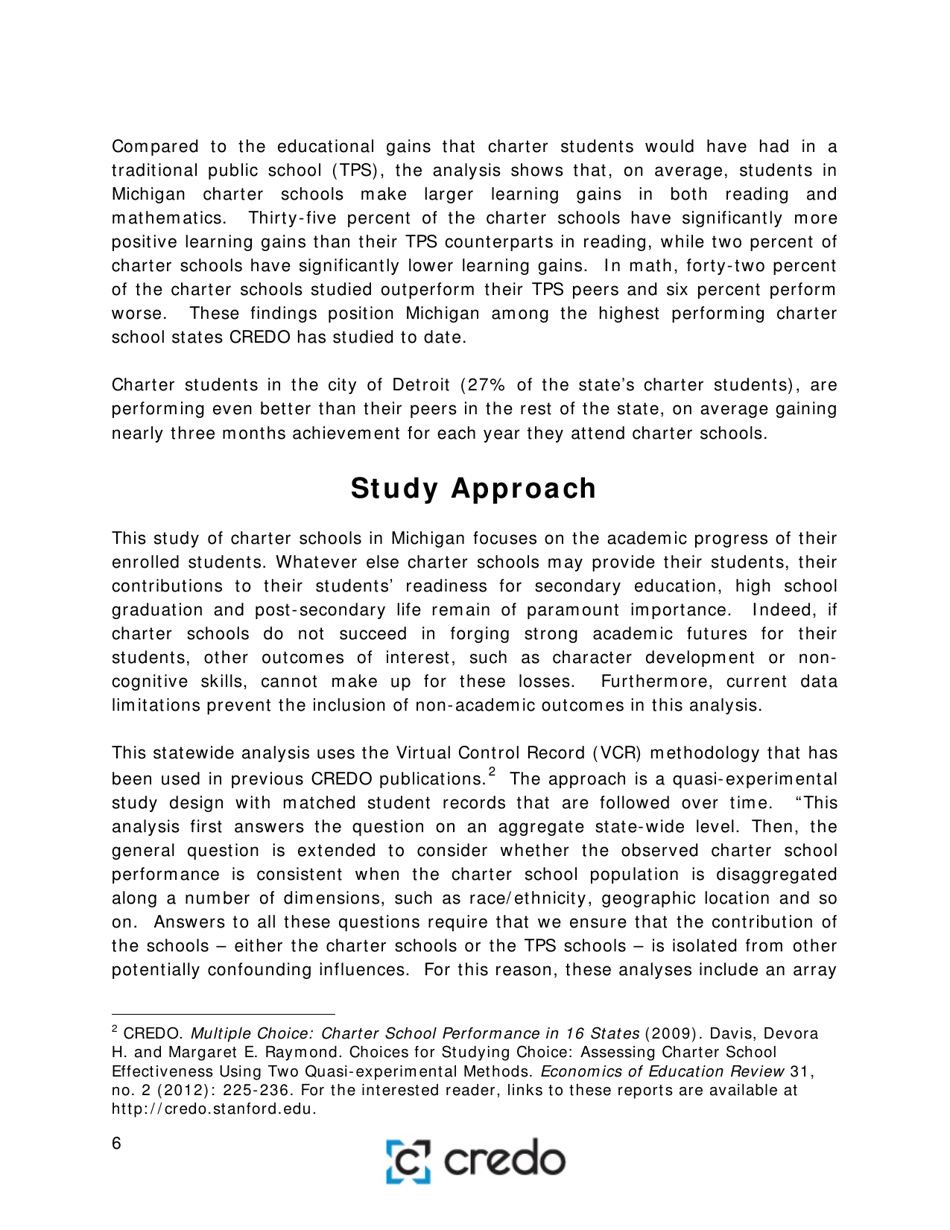 Charter School Performance in Michigan - Center for Research on Education Outcomes (Credo), Page 6