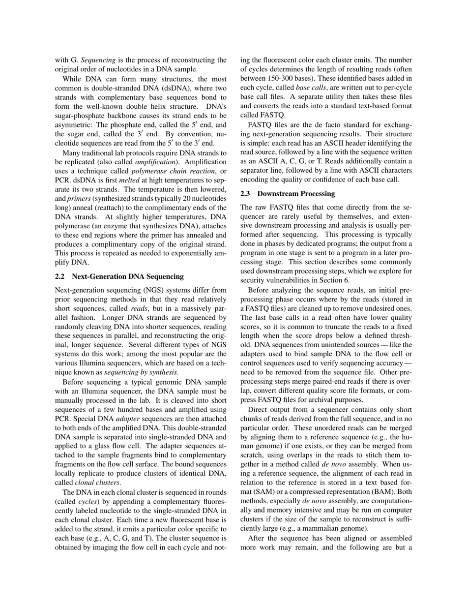Computer Security, Privacy, and Dna Sequencing: Compromising Computers With Synthesized Dna, Privacy Leaks, and More - Peter Ney, Karl Koscher, Lee Organick, Luis Ceze, Tadayoshi Kohno, Page 3