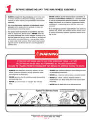 OSHA Form 3421 Servicing Multi-Piece and Single-Piece Rim Wheels 29 Cfr 1910.177 Manual - Tire Chart, Page 4