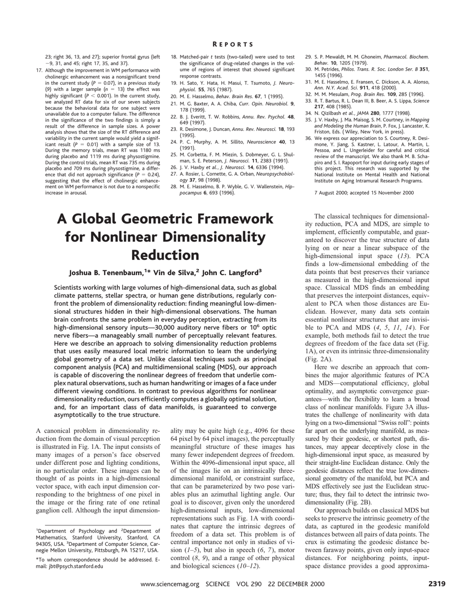 A Global Geometric Framework For Nonlinear Dimensionality Reduction ...