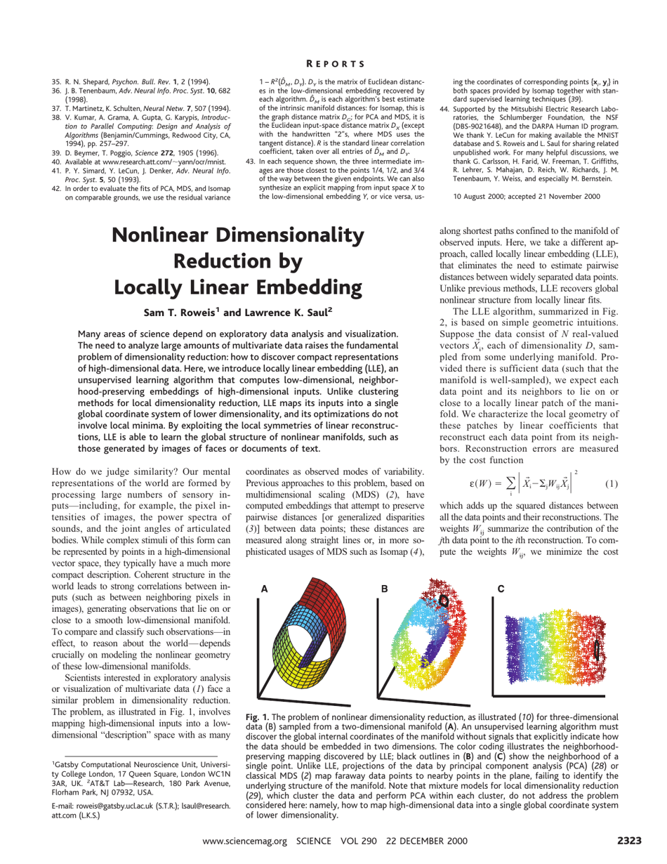 A Global Geometric Framework For Nonlinear Dimensionality Reduction ...