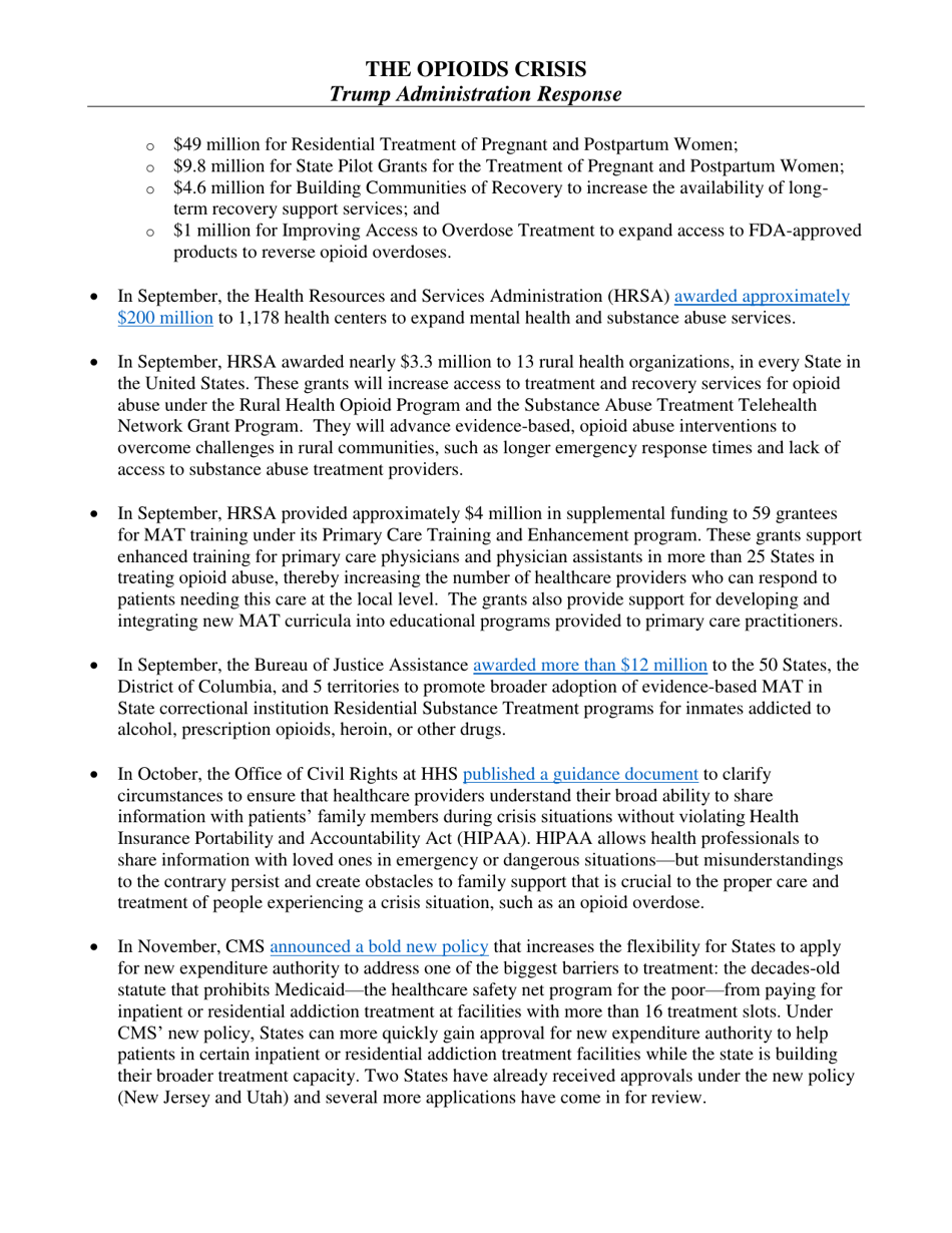 The Opioids Crisis - Trump Administration Response, Page 3