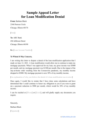 Document preview: Sample Appeal Letter for Loan Modification Denial