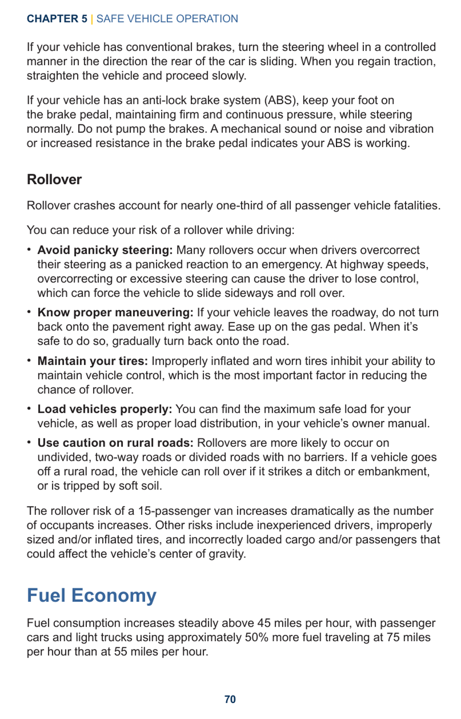 Drivers Manual - Chapter 5, Safe Vehicle Operation - Indiana, Page 10