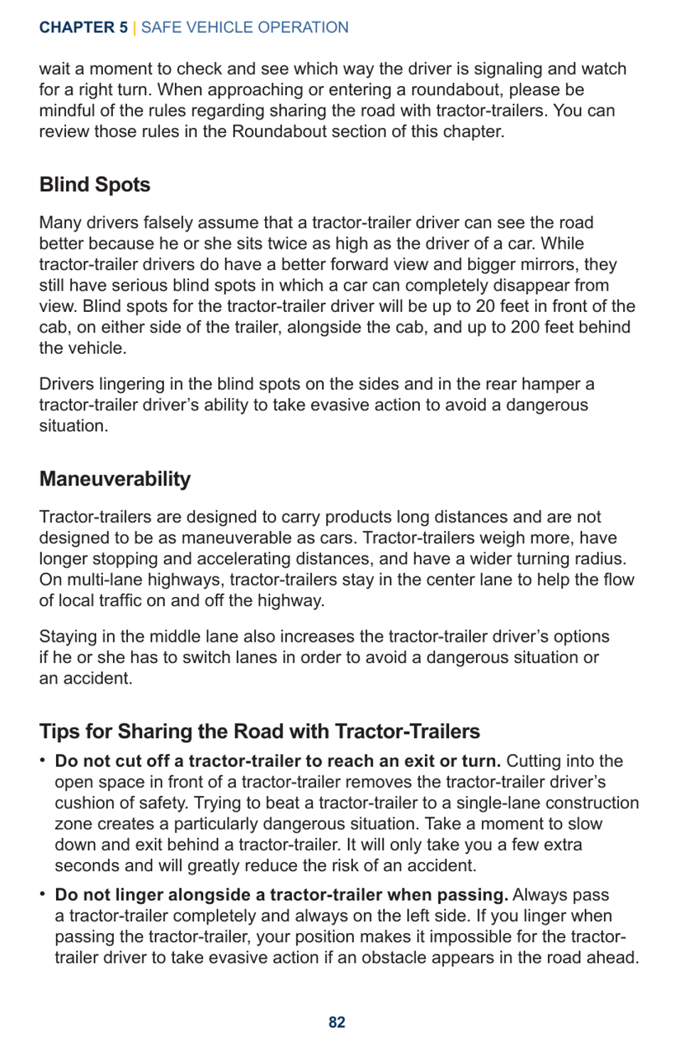 Drivers Manual - Chapter 5, Safe Vehicle Operation - Indiana, Page 22