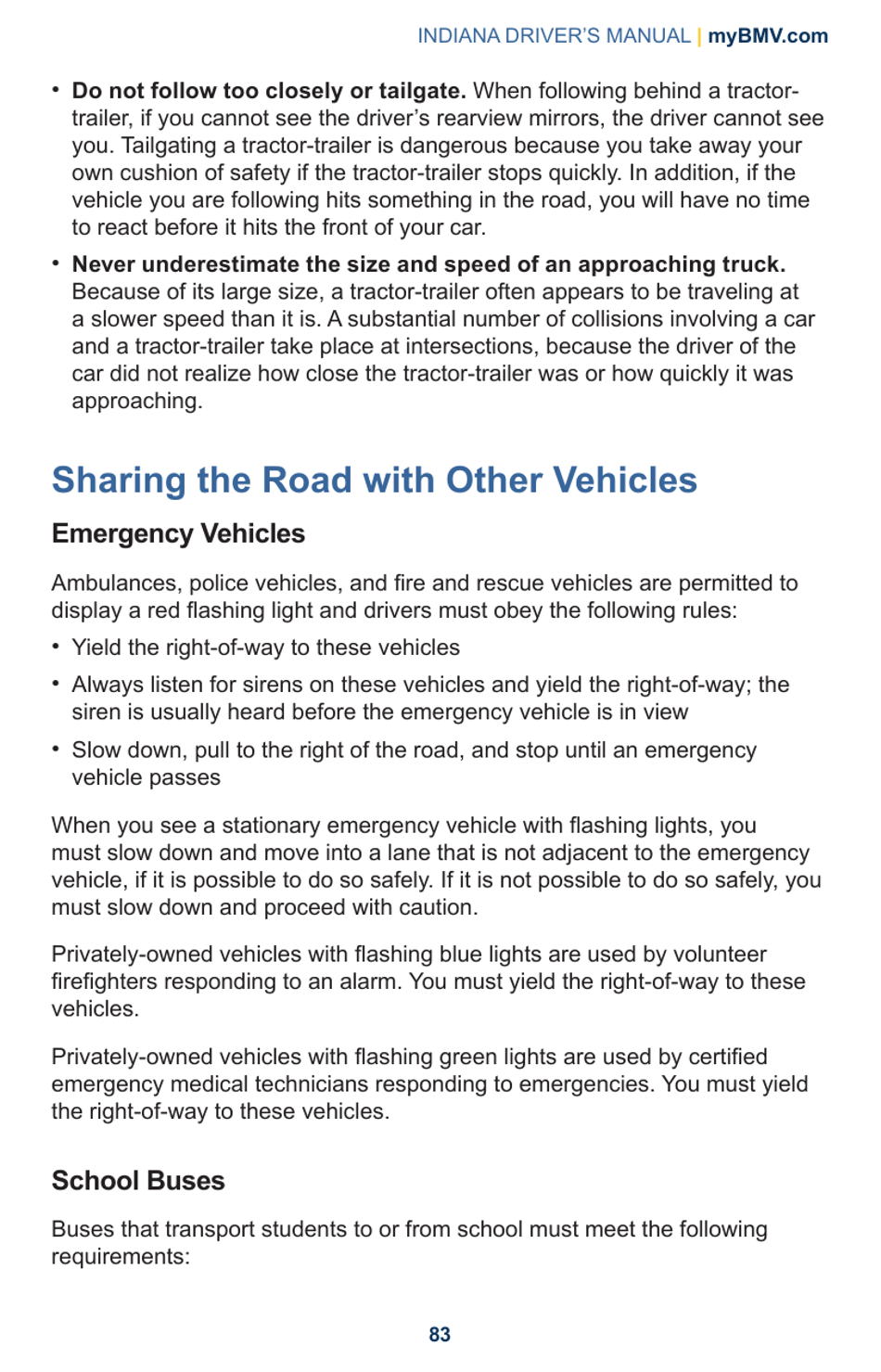 Drivers Manual - Chapter 5, Safe Vehicle Operation - Indiana, Page 23