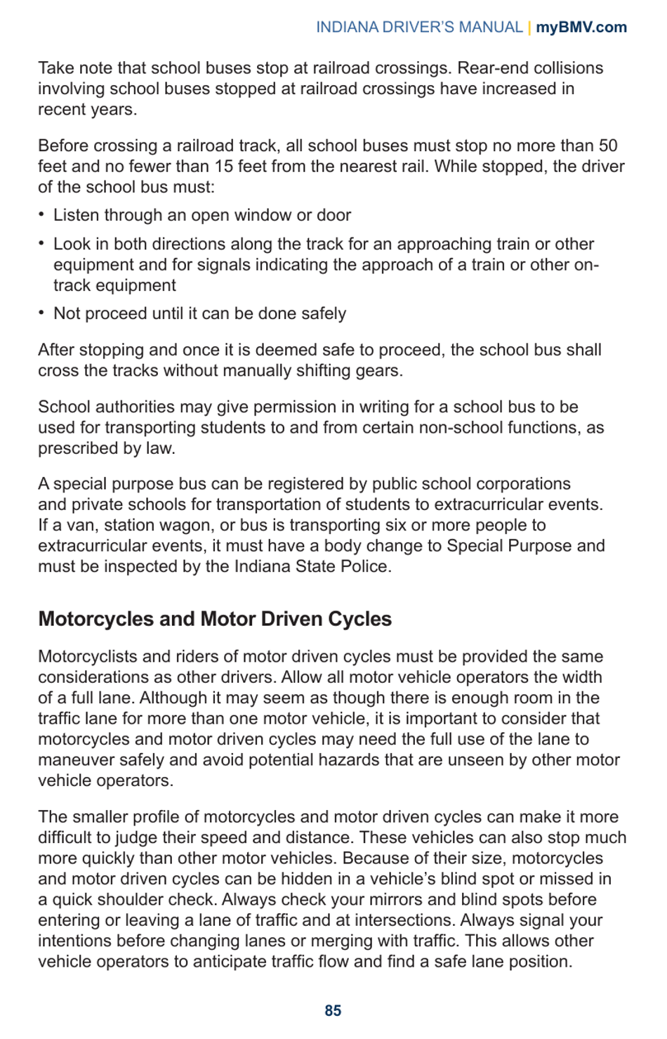 Drivers Manual - Chapter 5, Safe Vehicle Operation - Indiana, Page 25