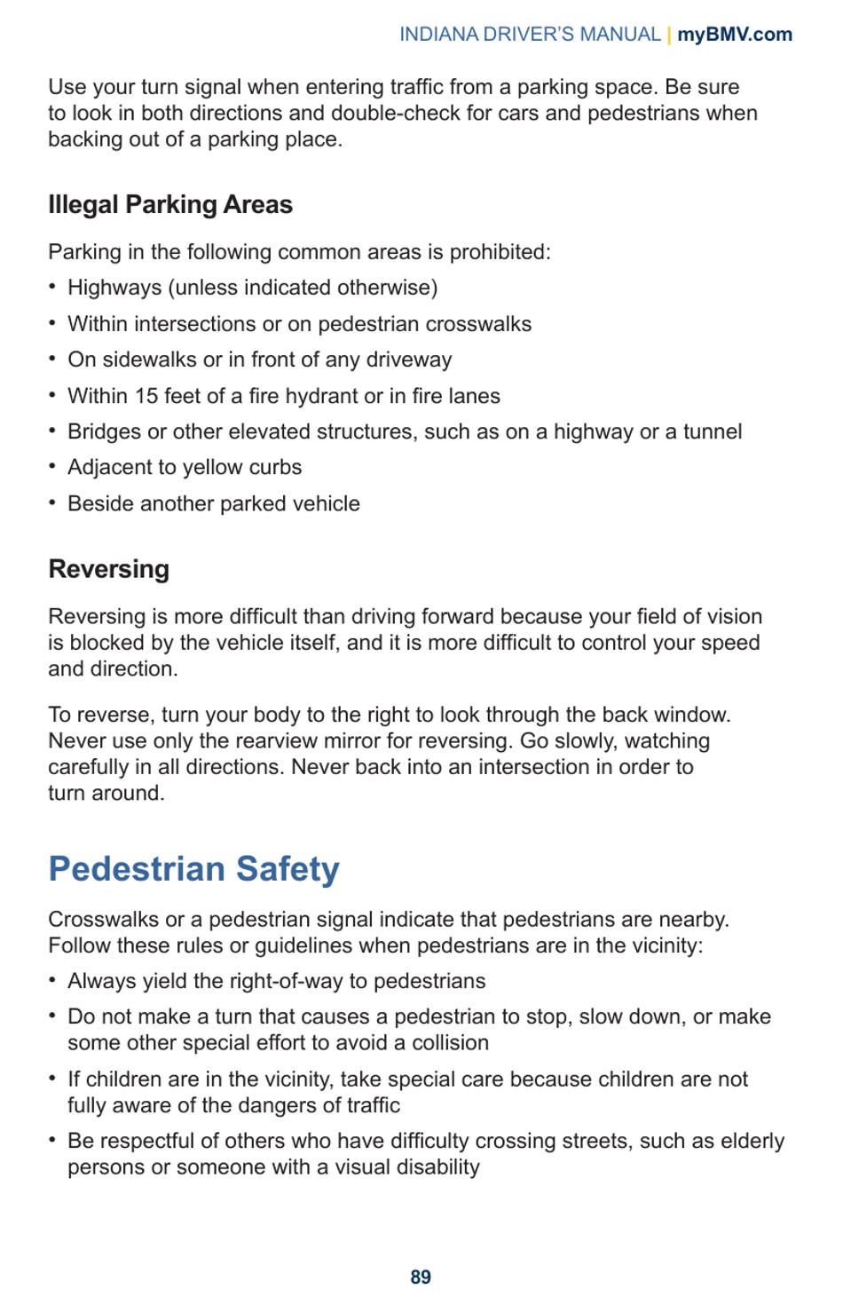 Drivers Manual - Chapter 5, Safe Vehicle Operation - Indiana, Page 29