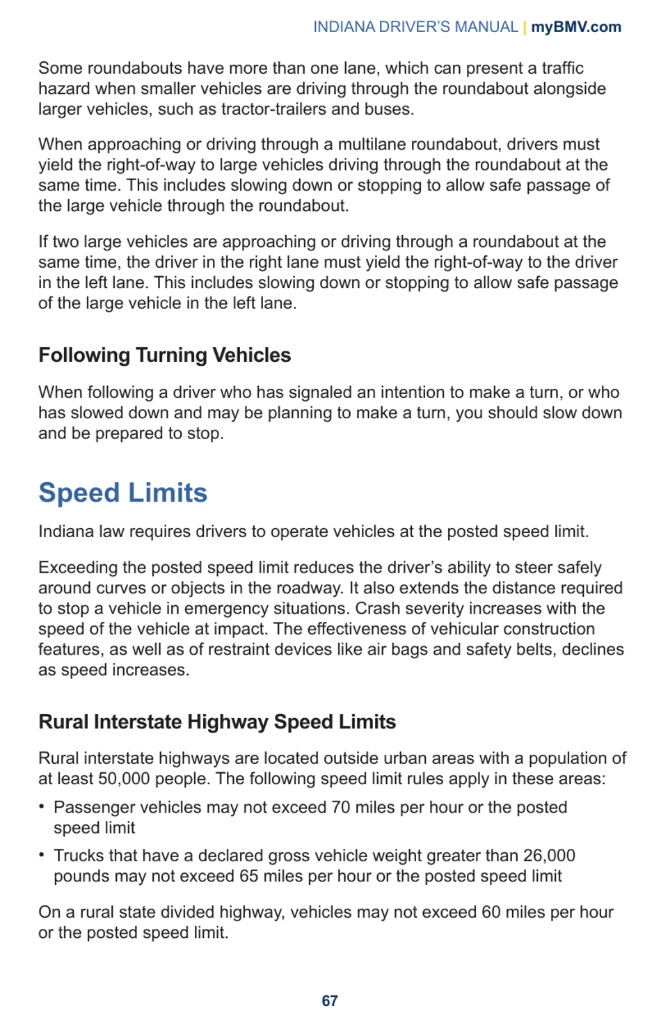 Drivers Manual - Chapter 5, Safe Vehicle Operation - Indiana, Page 7