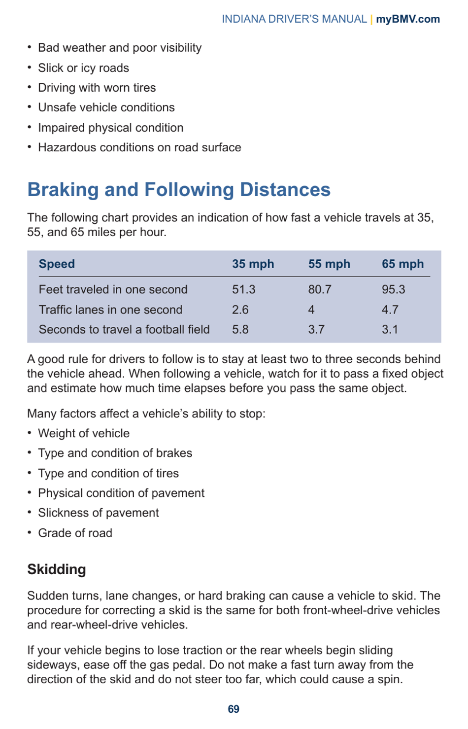Drivers Manual - Chapter 5, Safe Vehicle Operation - Indiana, Page 9