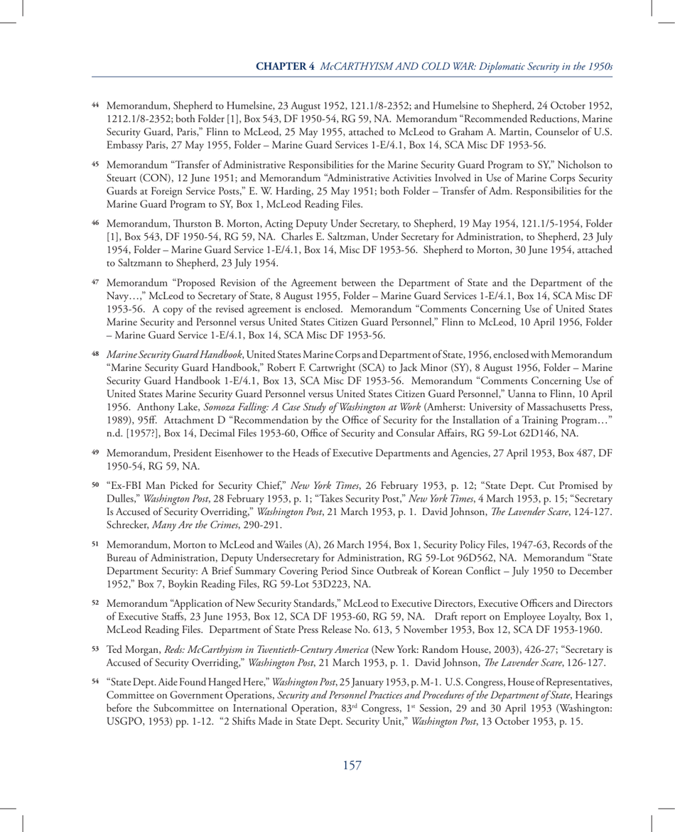 Chapter 4 - Mccarthyism and Cold War: Diplomatic Security in the 1950s, Page 37