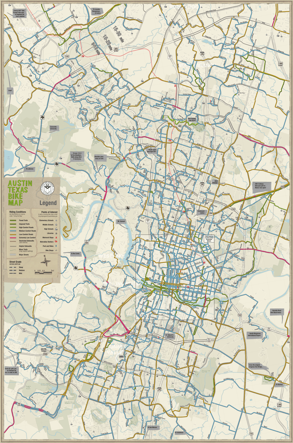 Texas Austin Bike Map - Fill Out, Sign Online And Download PDF ...